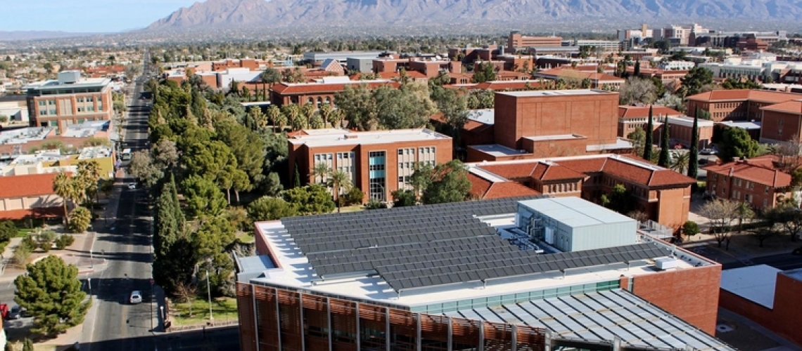 Solar panels on the roof of McClelland Park