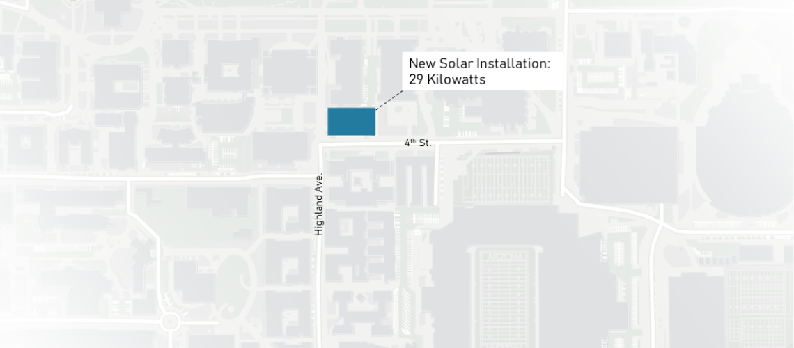 Areal map highlighting location for solar panel project