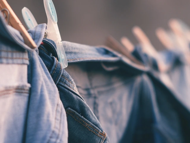 Jeans on a clothesline