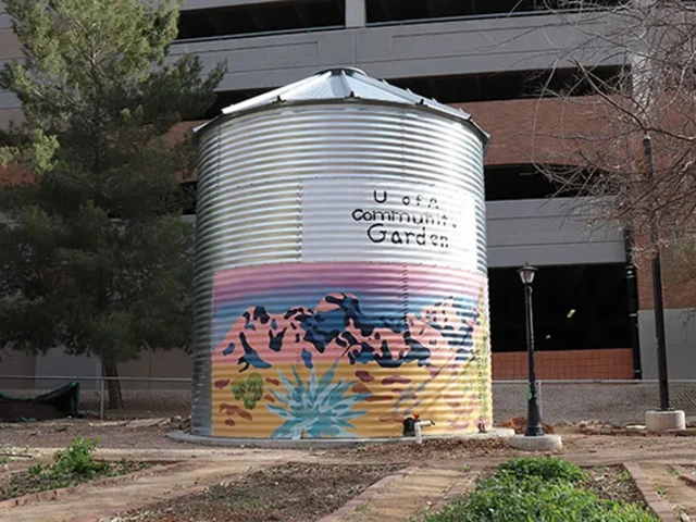 The water-harvesting cistern at the Garden.
