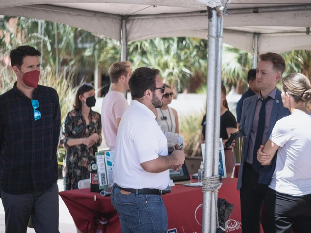 The staff of the Office of Sustainability present at the Office of Sustainability table at the Environmental Summit 2022.