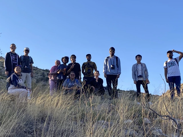 Group of students gathered outside