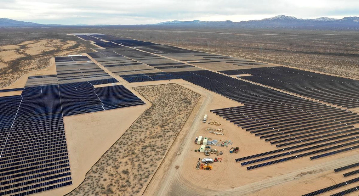 desert field with solar panels
