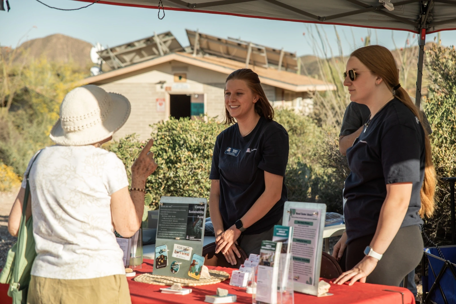 three people at the station
