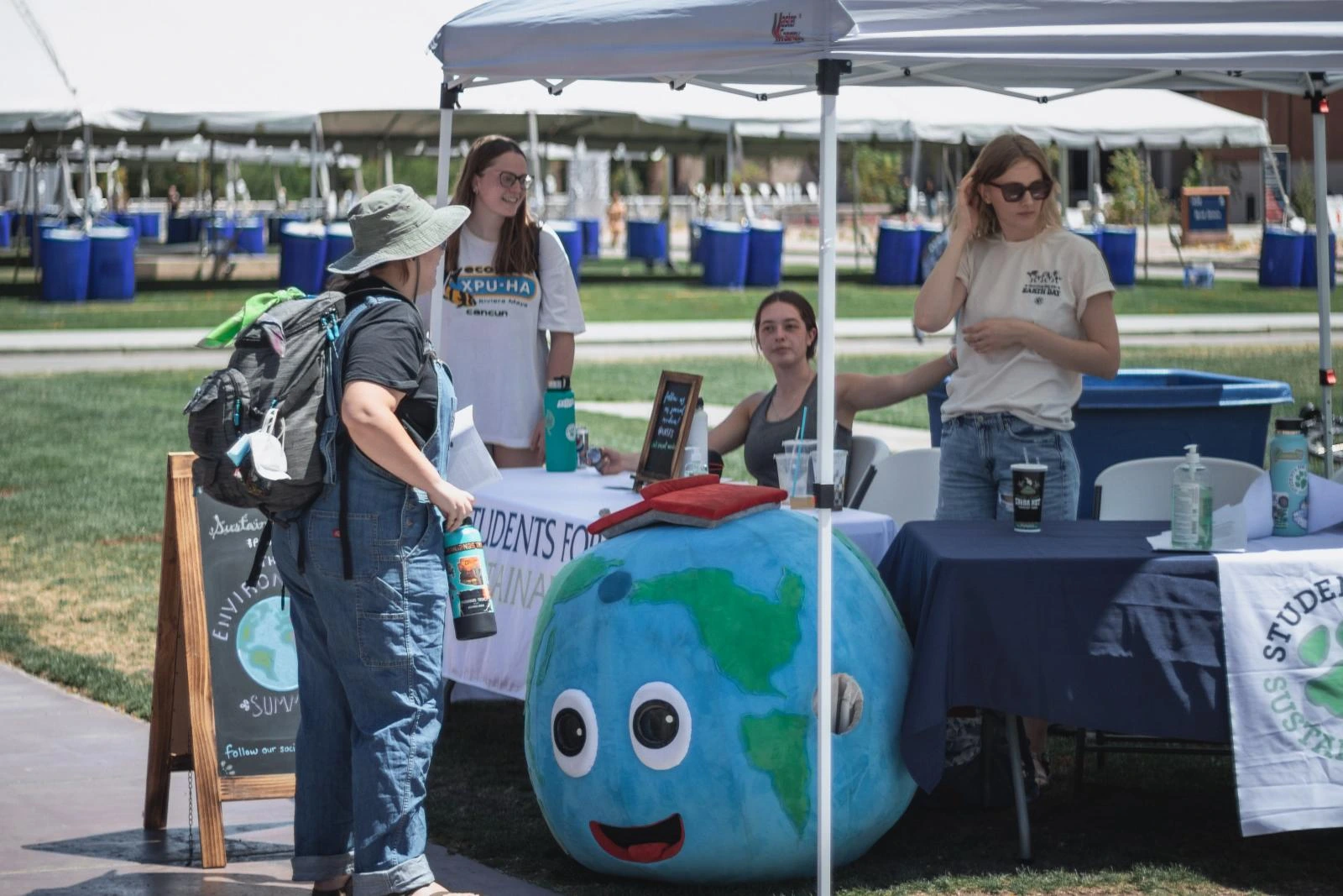 "Big Eartha" at the Students For Sustainability's table at the Environmental Summit