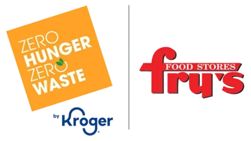 Zero Hunger, Zero Waste by Kroger and Fry's food stores logo.