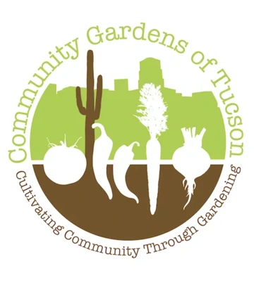 Community Gardens of Tucson cultivating community through gardening logo.