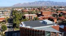 Solar panels on the roof of McClelland Park