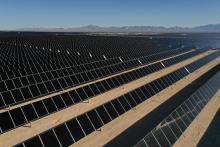 Rows of solar panels at the Wilmot Energy Center