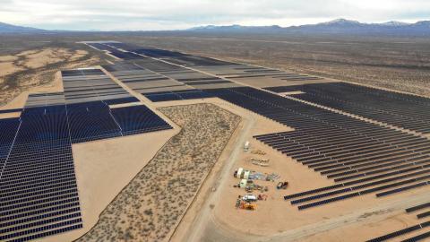 desert field with solar panels