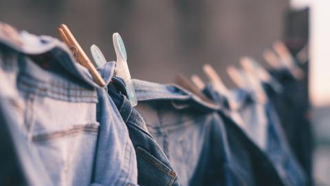 Jeans on a clothesline