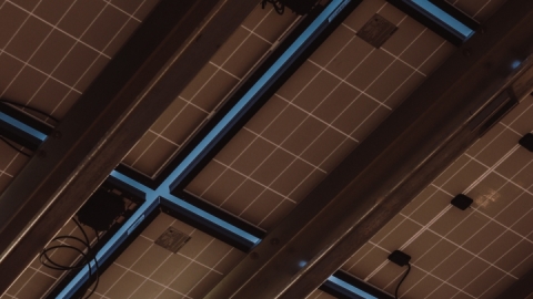 photo of the underside of solar panels