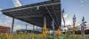 The Green Roof Project atop the Environment and Natural Resources 2 building pairs solar panels with garden plots, a system called agrivoltaics.